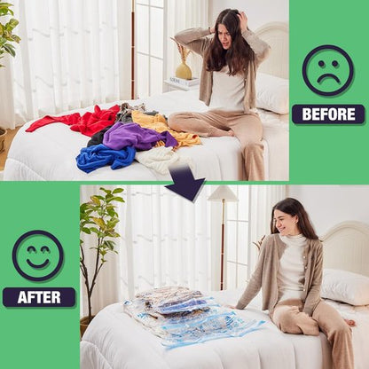 HIBAG 15 Jumbo Vacuum Seal Bags - Space-Saving Storage for Clothes, Comforters & Bedding
