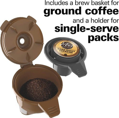 Hamilton Beach FlexBrew Coffee Maker - Versatile 2-Way Brewing for K-Cup Pods & Grounds | Black & Silver