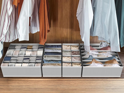 Simple Houseware Underwear Organizer - 7-Piece Drawer Divider Set in Gray for Neat Storage