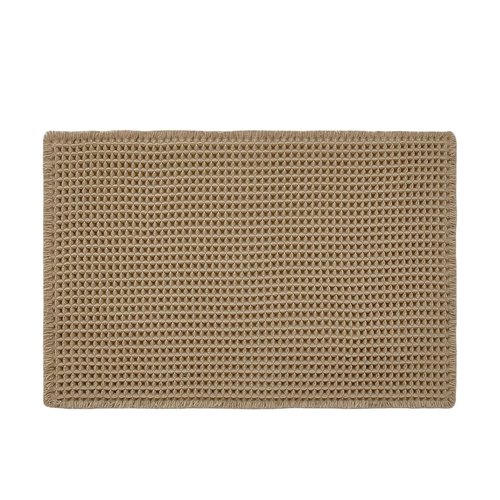 TYUU Waffle Bath Mat, Boho Bathroom Rugs Non Slip Washable Super Absorbent Quick Dry Farmhouse Bathroom Decor, 30"x20" Khaki