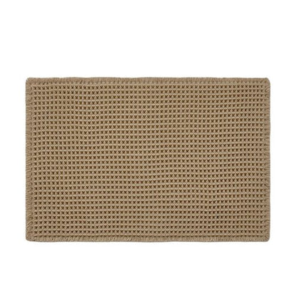 TYUU Waffle Bath Mat, Boho Bathroom Rugs Non Slip Washable Super Absorbent Quick Dry Farmhouse Bathroom Decor, 30"x20" Khaki
