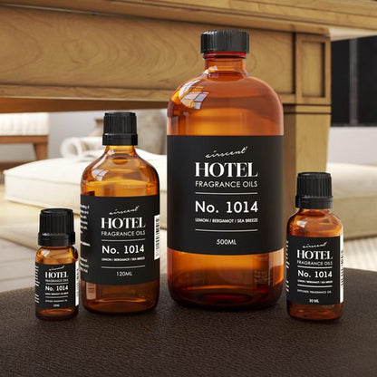 AirScent Hotel Diffuser Oil No. 1014 - The Iconic 5-Star Hotel Coastal Blend - Lemon Bergamot Sea Breeze - 30 mL Fragrance Oil for Ultrasonic and Waterless Diffusers and Crafting