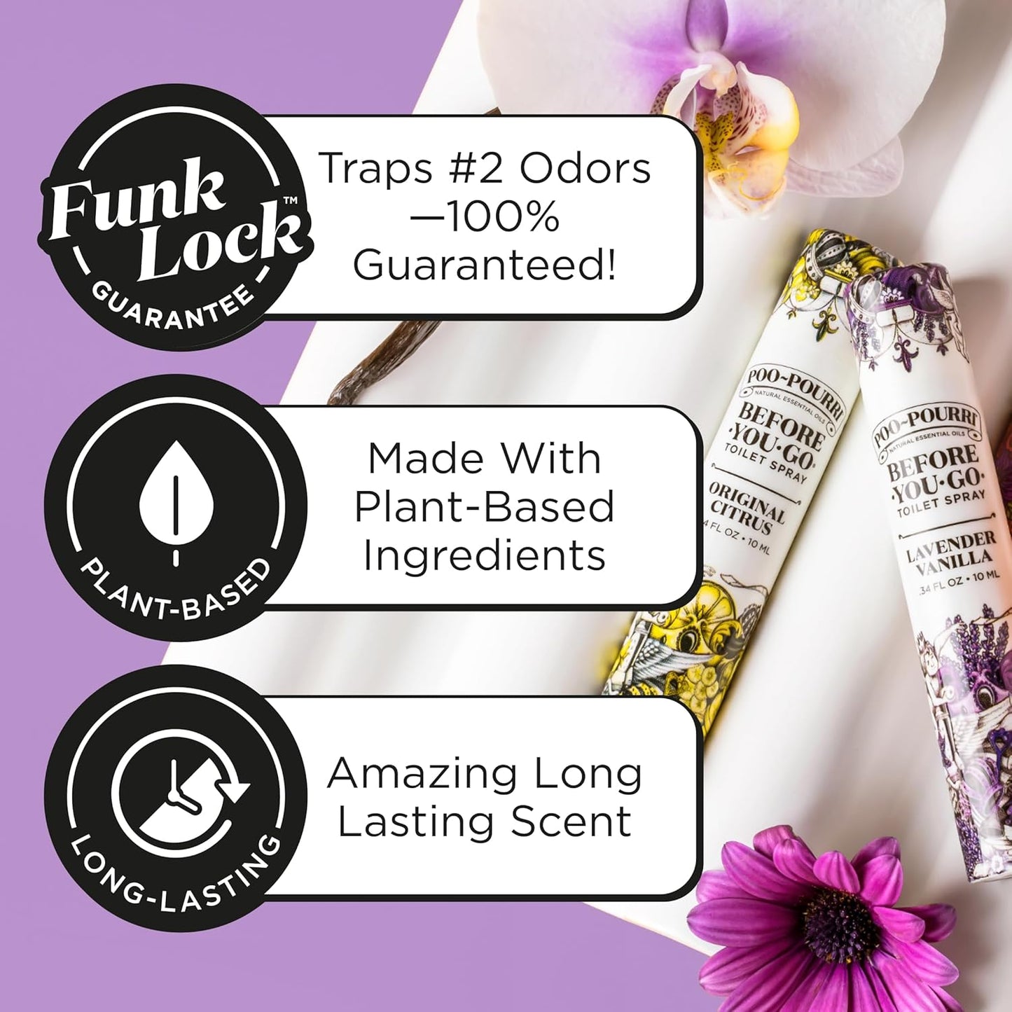 Poo-Pourri Before-You-Go Toilet Spray - Lavender Vanilla Travel Size 10 mL | Odor Eliminator