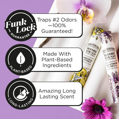 Poo-Pourri Before-You-Go Toilet Spray - Lavender Vanilla Travel Size 10 mL | Odor Eliminator