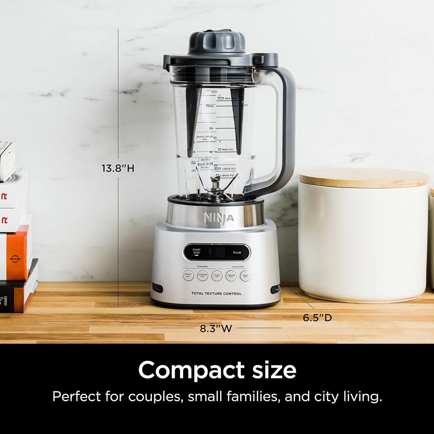 Ninja SS151 TWISTi Blender DUO - High-Speed 1600W Smoothie Maker with 34-Oz Pitcher & 2 To-Go Cups - Gray