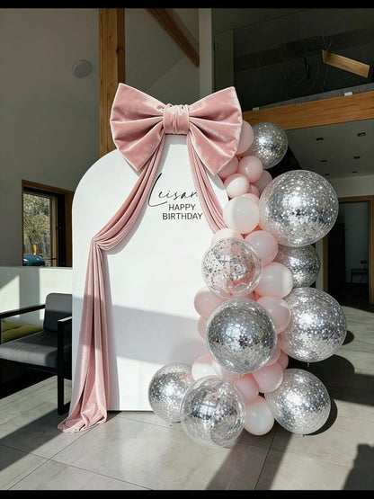 Giant 3D Pink Velvet Bow Decoration - 32"x250" for Doors & Windows | Perfect for Valentine's Day & Christmas
