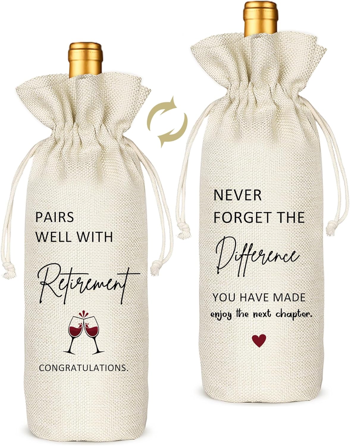 TBITON Retirement Gifts for Woman Men,Best Retired Wine Bag Gift Party Decor, Retired Gifts Leaving Gifts for Coworkers Boss,Pairs Well With Retirement