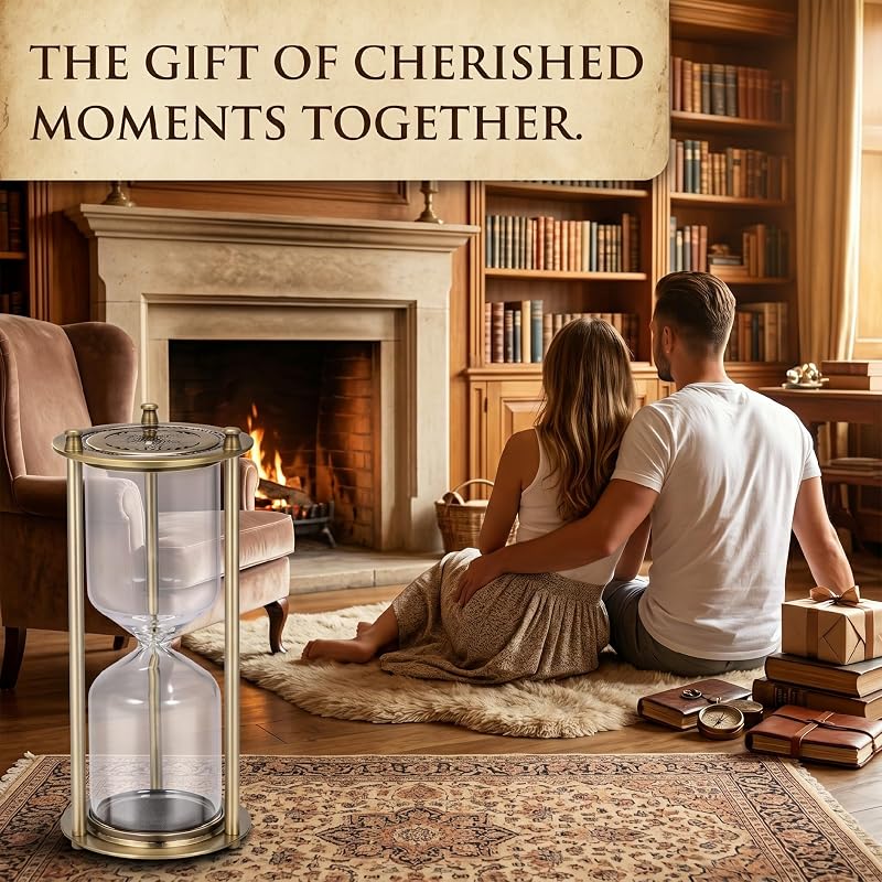 Personalized Engraved Vintage Hourglass Urn for Ashes – Memorial Sand Clock