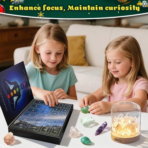 Crystal Advent Calendar 2025 by [Brand Name] - 24-Day Countdown with Natural Chakra Healing Stones | Perfect Christmas Gift for Kids and Pet Lovers