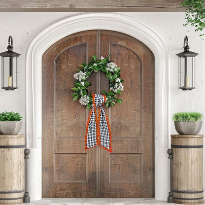 Buffalo Plaid Wreath Sash by [Brand Name] - Stylish Satin Ribbon for Indoor/Outdoor Decor | 5.11 x 55.1 Inches
