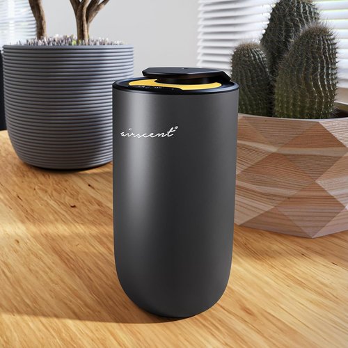 AirScent Mini Waterless Diffuser - Titanium Black Aromatherapy Diffuser for Homes & Offices | 15 mL Capacity with Night Light Feature