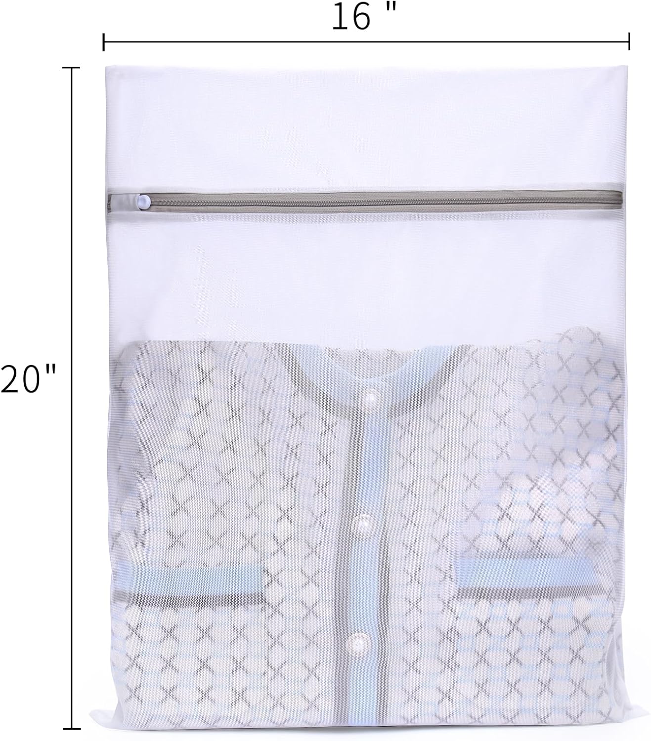 Muchfun Durable Fine Mesh Laundry Bags - 3 Pcs for Delicates | 16 x 20 Inches (Large)
