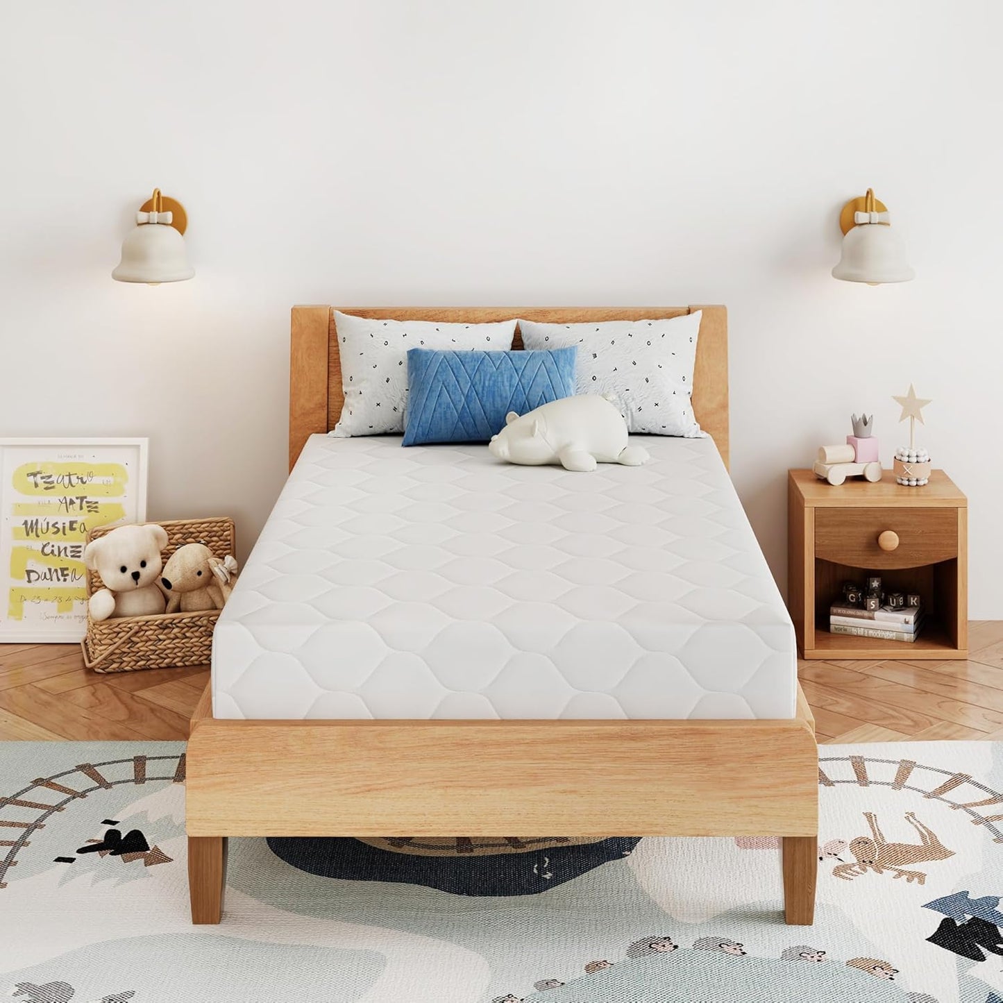Skiennix 6-Inch Twin Size Memory Foam Mattress - Pressure Relief & Medium Firm Support, CertiPUR-US Certified