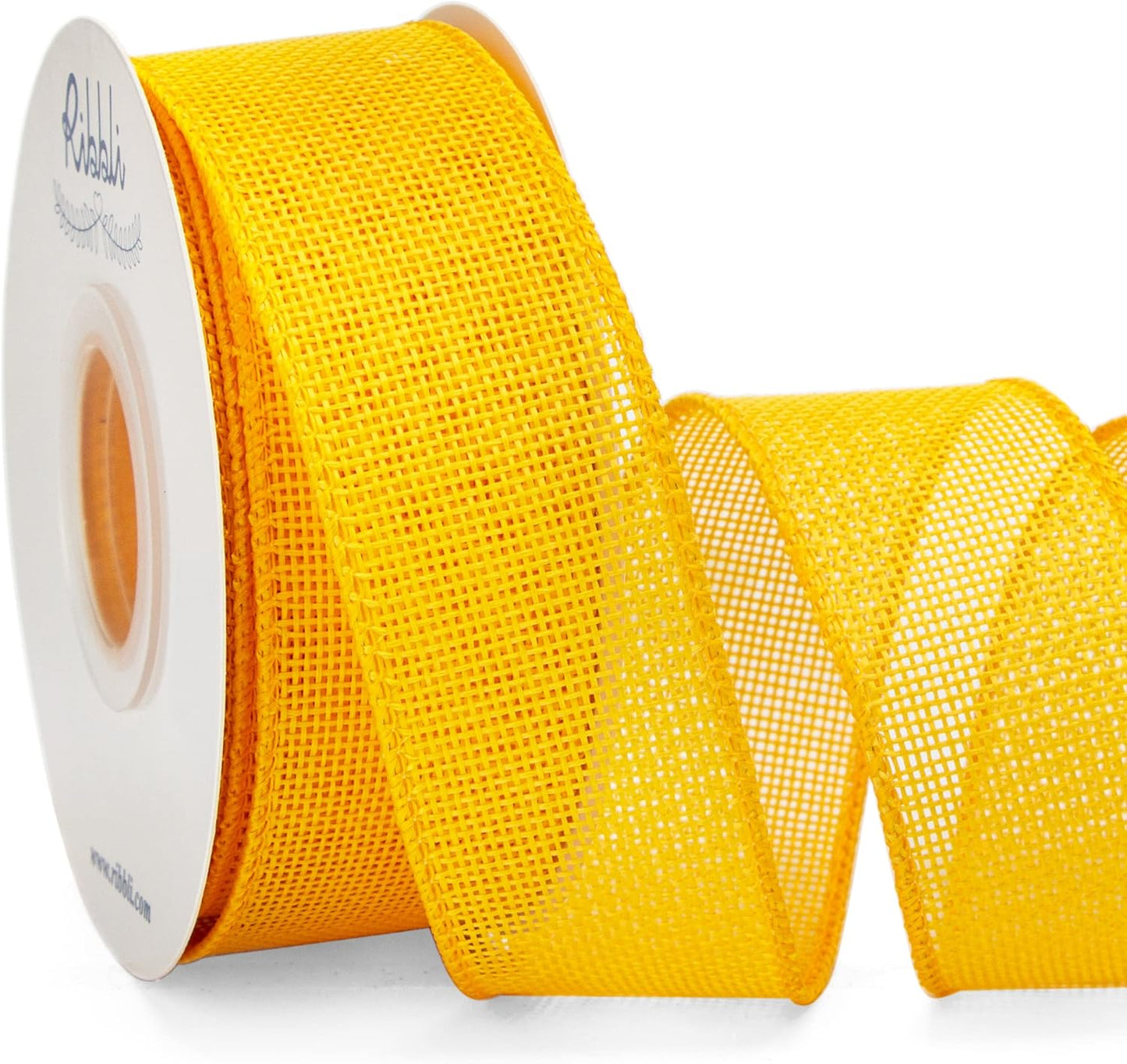 Ribbli Wired Burlap Ribbon - 1.5 Inch x 10 Yards for Bows, Wreaths & Outdoor Decor