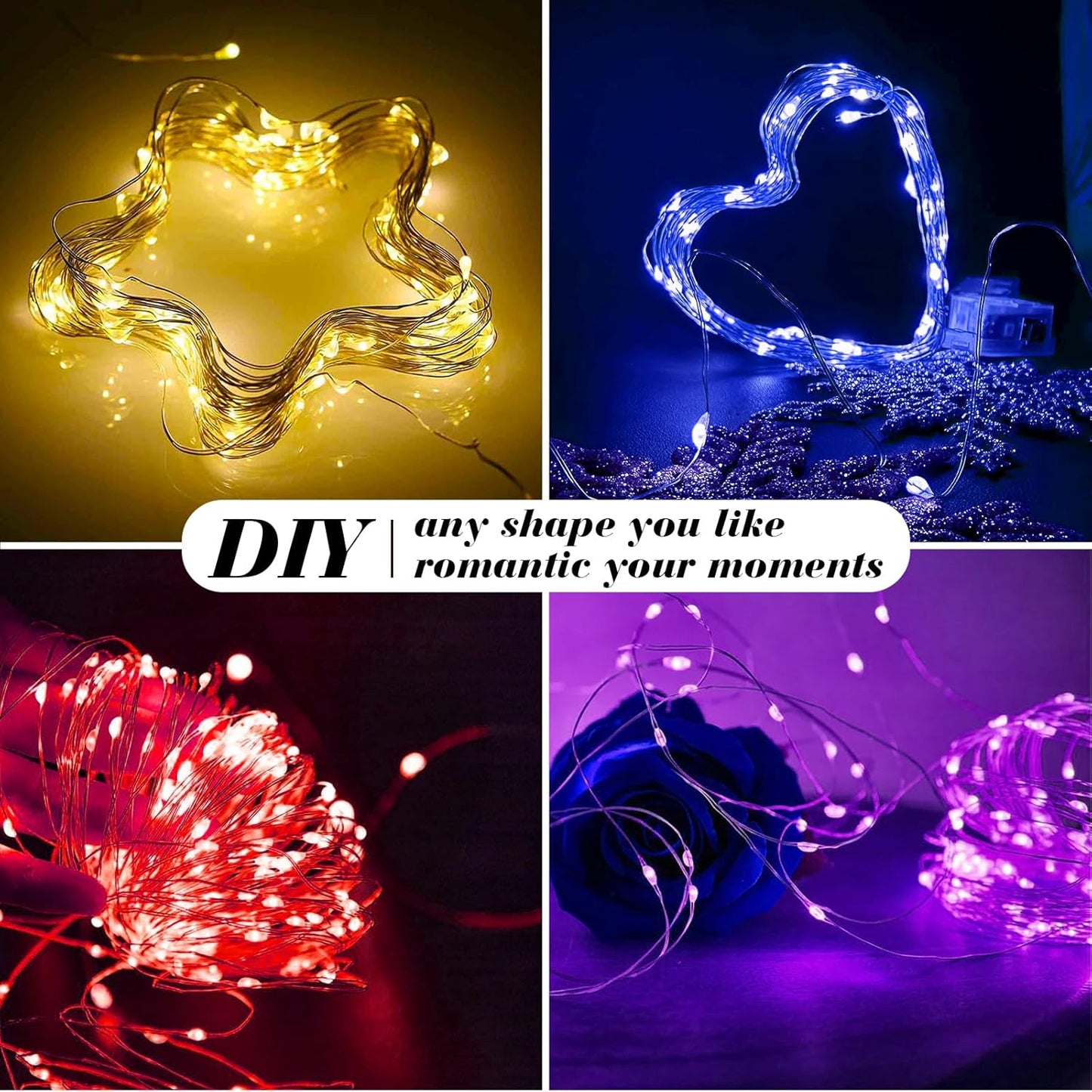 ZGWJ 12 Pack Fairy Lights - 7ft Battery Operated Mini LED String Lights | 3 Modes for DIY & Events