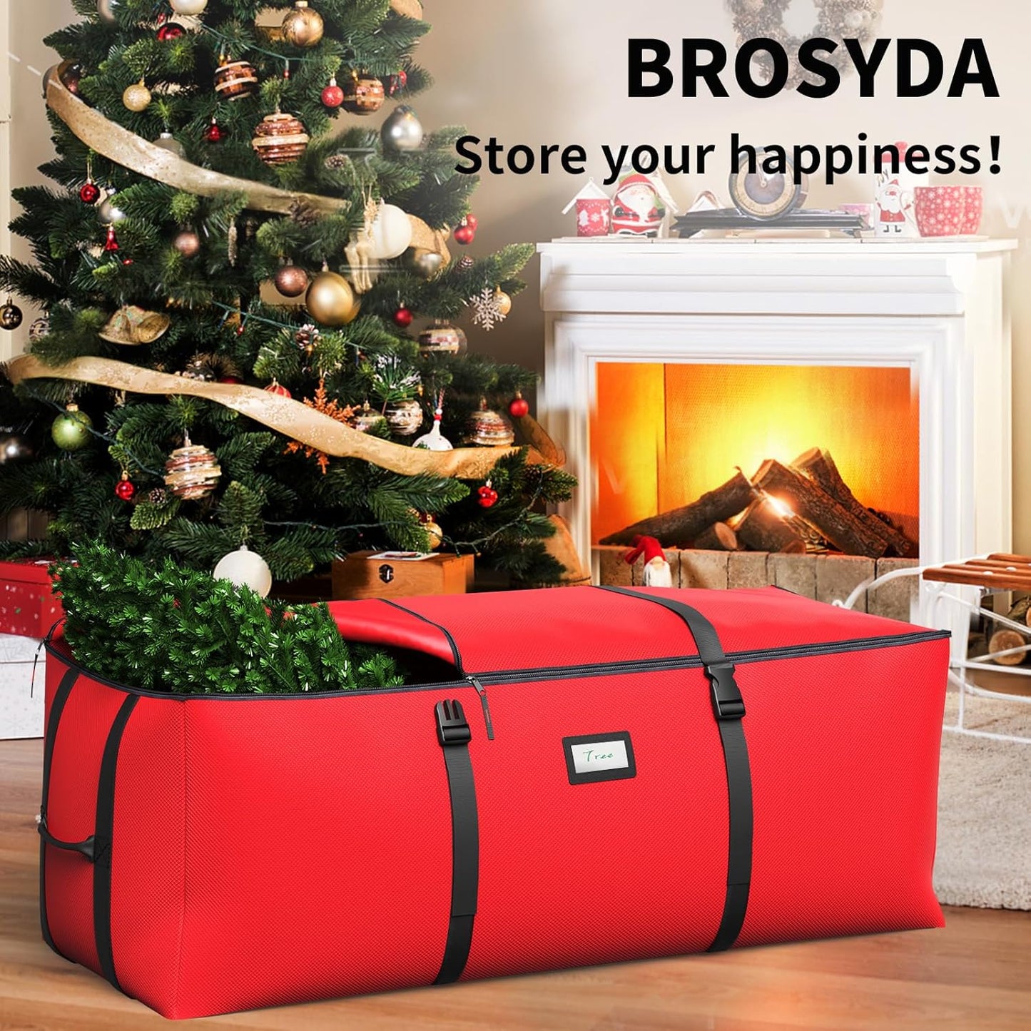 Skiennix Christmas Tree Storage Bag - Fits 7.5Ft Artificial Trees | Waterproof 600D Oxford Fabric with Double Zipper & Handles