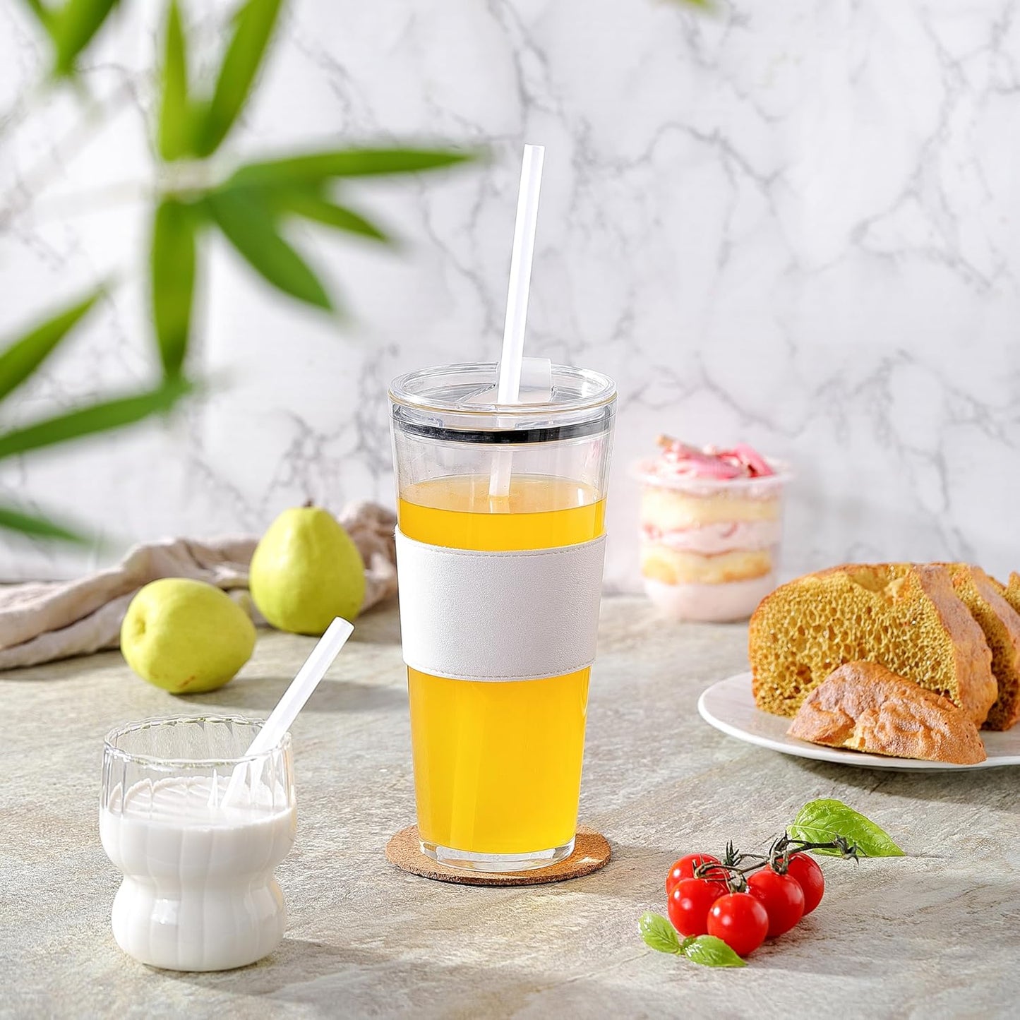 Stanley Cup Replacement Straws - 6 PCS Reusable 12-Inch Straws with Cleaning Brush | Dishwasher Safe