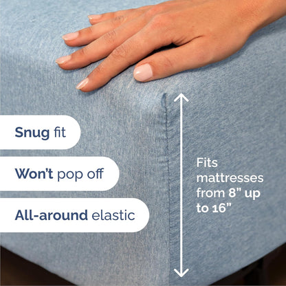 Skiennix Cal King Size 4-Piece Sheet Set - Comfy Cooling Bed Sheets | Hotel Luxury Bedding - Blue