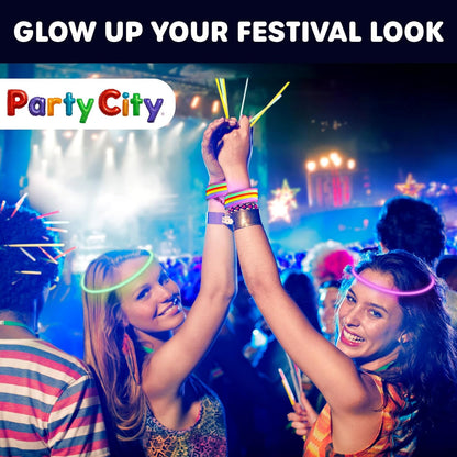Party City 500 Glow Sticks - Neon Glow in the Dark Party Supplies | Connectors, Bracelets & Necklaces for Kids & Adults