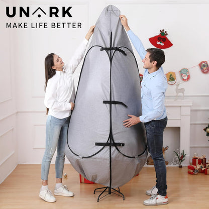 Upright Christmas Tree Storage Bag - Durable Cover for 6.5 Ft to 7.5 Ft Trees | Gray