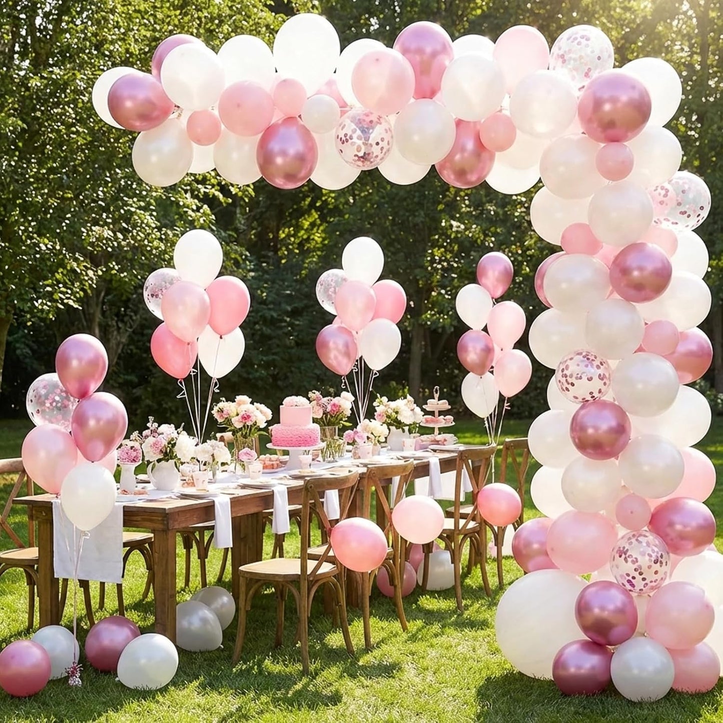 RUBFAC 12-Inch Pearl White Balloons - 65pcs with Ribbons for Weddings, Anniversaries & Baby Showers