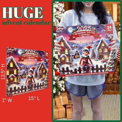 Christmas Elf Candy Advent Calendar 2025 - Festive Marshmallow Treats for Holiday Countdown | 10.16 Ounces