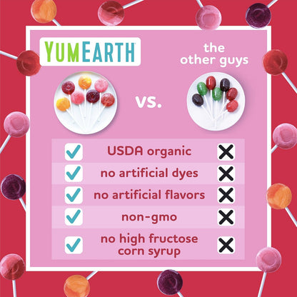 YumEarth Organic Lollipops Variety Pack - 60 Allergy-Friendly, Gluten-Free, Non-GMO, Vegan Treats