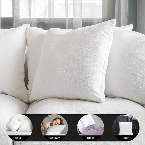 Foamily Throw Pillow Insert 18x18 (Set of 4) Premium Decorative Pillows for Couch, Bed & Living Room, Soft Fluffy Throw Pillows for Couch, Pillow Inserts for Home Decor