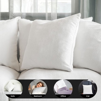 Foamily Throw Pillow Insert 18x18 (Set of 4) Premium Decorative Pillows for Couch, Bed & Living Room, Soft Fluffy Throw Pillows for Couch, Pillow Inserts for Home Decor