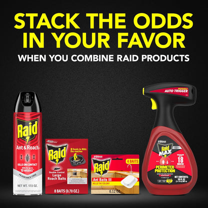 Raid Ant Killer Baits, For Household Use, Kills the Colony, Kills Ants for 3 Months, Child Resistant, 4 Count