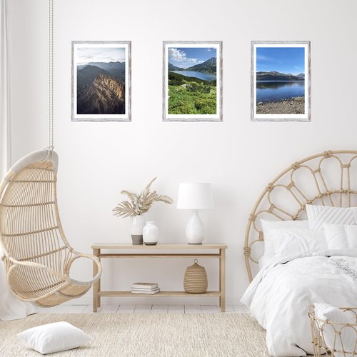 JCJMY 12x16 Picture Frame Rustic White with 11x14 Mat, Display Photo 11x14 with Mat or 12 x 16 Without Mat, Wall Hanging Large Frame with Plexiglass, Rustic White