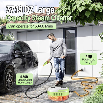 Skiennix 10-in-1 Steam Cleaner - High Temperature & Pressure | Fast Heating, 37.19oz Tank for Home & Car