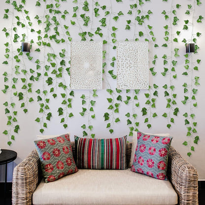 Skiennix Fake Vines - Aesthetic Artificial Ivy Leaves for Home Decor | 12 Pack, 84 Feet