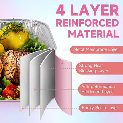 Regine Switzerland 35-Pack Pink 8x8 Inch Disposable Aluminum Foil Pans - Eco-Friendly Baking Trays with Lids & Stickers