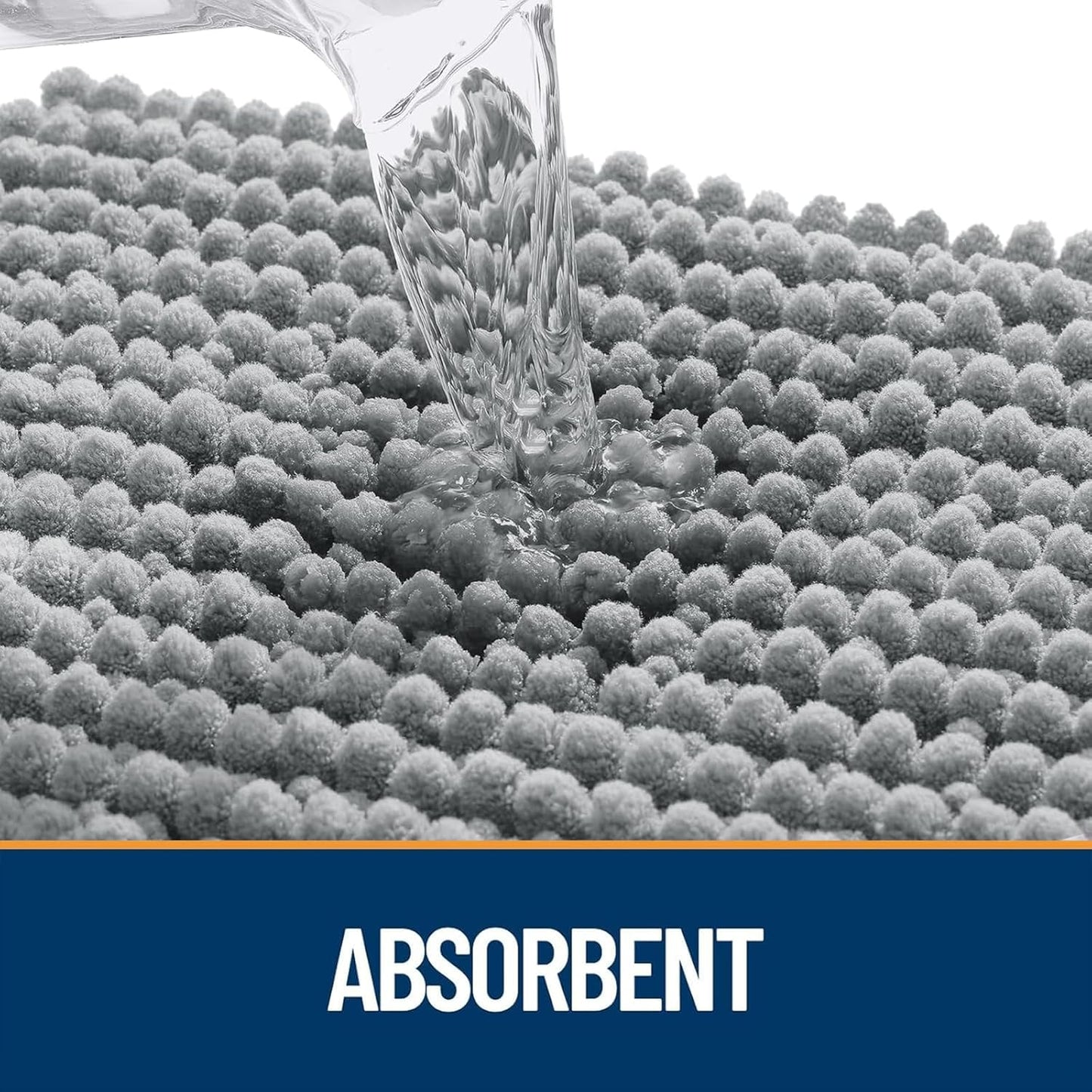 OLANLY Dog Door Mat - Ultra Absorbent Chenille Mud Doormat | Non-Slip, Washable, 30x20, Grey
