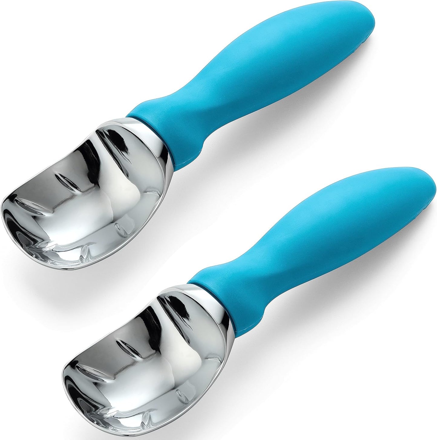 Spring Chef Heavy Duty Ice Cream Scoop - Comfortable Handle, Dishwasher Safe - 2 Pack - Teal