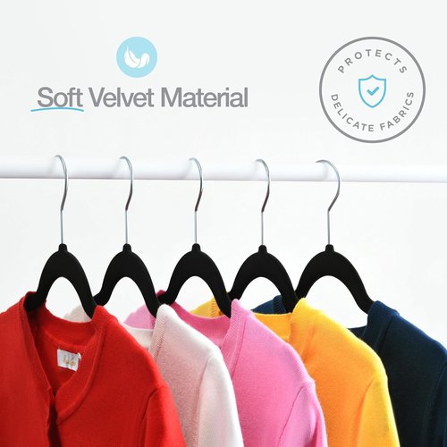 Home-it Premium Velvet Hangers - Heavy Duty Non-Slip Black Suit & Shirt Hangers | 50 Pack with 360° Hook