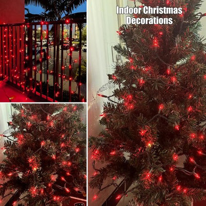 HISHINY Christmas Lights - 100 Count Red String Lights for Indoor/Outdoor Decorations | UL Certified, 21 Feet