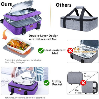 BAGSPRITE Insulated Casserole Carrier - Keep Food Hot or Cold | Fits 9" x 13" Baking Dish