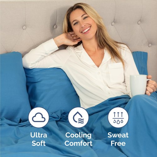 Twin Size 3 Piece Sheet Set - Comfy Breathable & Cooling Bed Sheets Set - Hotel Luxury Bedding for Women, Men, Kids, Teens, Boys & Girls - Deep Pockets, Soft and Wrinkle Free - Oeko-Tex - Denim Blue