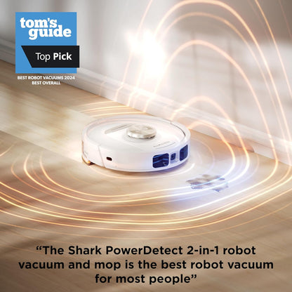 Shark PowerDetect 2-in-1 Robot Vacuum & Mop - Powerful Suction for Carpets & Hard Floors | Self-Empty Base | White | AV2800ZE