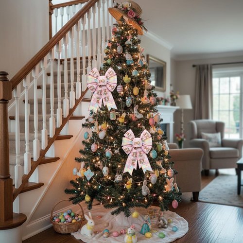Hying Pink Buffalo Plaid Wreath Bows - 2 Pieces Spring Highland Cattle Decor for Baby Showers & Anniversaries