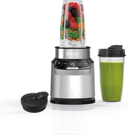 Ninja Nutri Pro Blender - Single Serve for Smoothies & Shakes | Includes 2 Cups & Lids | Silver