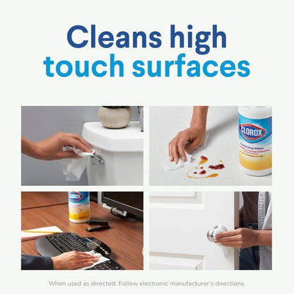 Clorox 30112 Disinfecting Wipe, Fresh/Lemon Fresh Scent (525 Count)