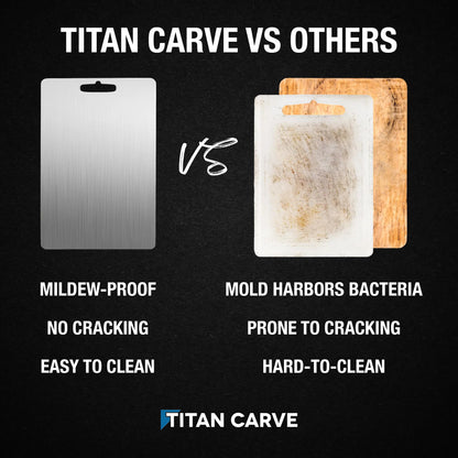 Titan Carve Titanium Cutting Board | Double-Sided Metal Titan Carve Cutting Board for Kitchen Chopping Board Dishwasher Safe, Rustproof & Durable for Meat & Vegetables | 13.4 x 9 Inches