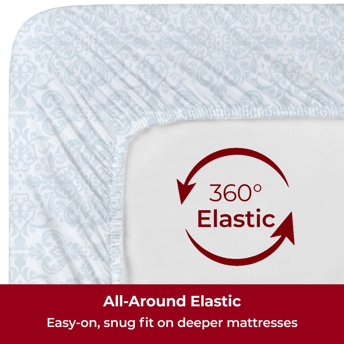 Mellanni Extra Deep King Sheets - 4 PC Iconic Collection Bedding - Hotel Luxury, Ultra Soft, Cooling Bed Sheets - Wrinkle, Fade, Stain Resistant (King, Laced Sky Blue)