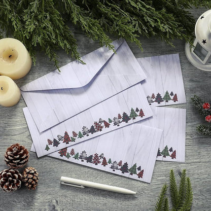Rustic Gersoniel 160 Envelopes #10 - 9.45 x 4.13 in Christmas Winter Mailing, Peel & Seal