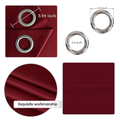 DWCN Burgundy 8.3ft W x 7ft H Privacy Room Divider Curtain Panel with Grommets - 100% Polyester, Blackout Thermal Partition for Patio Door, Living Room, Bedroom (Variation Burgundy+100"W x 84"L)