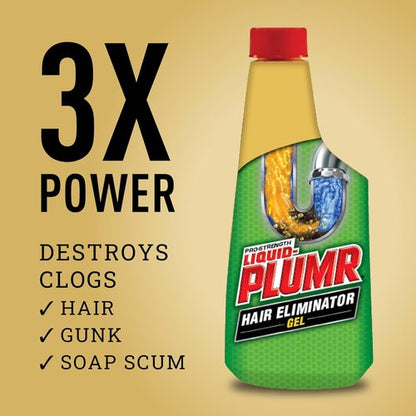 Liquid-Plumr Pro-Strength Hair Eliminator Gel - Powerful Clog Remover & Drain Opener | 16 fl. oz.