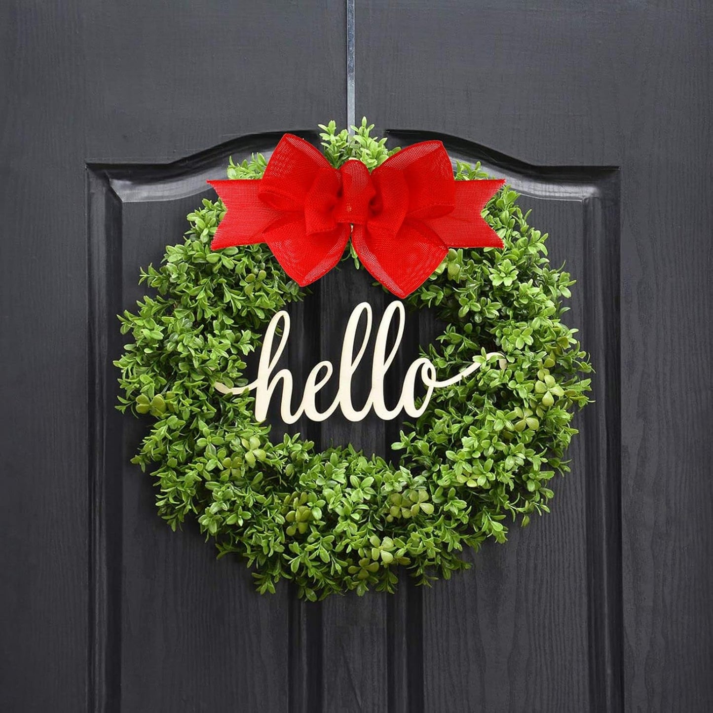 Meseey Red Burlap Wired Ribbon - Handmade Premade Bows for Wreaths & Gift Wrapping | 2 Pcs Set